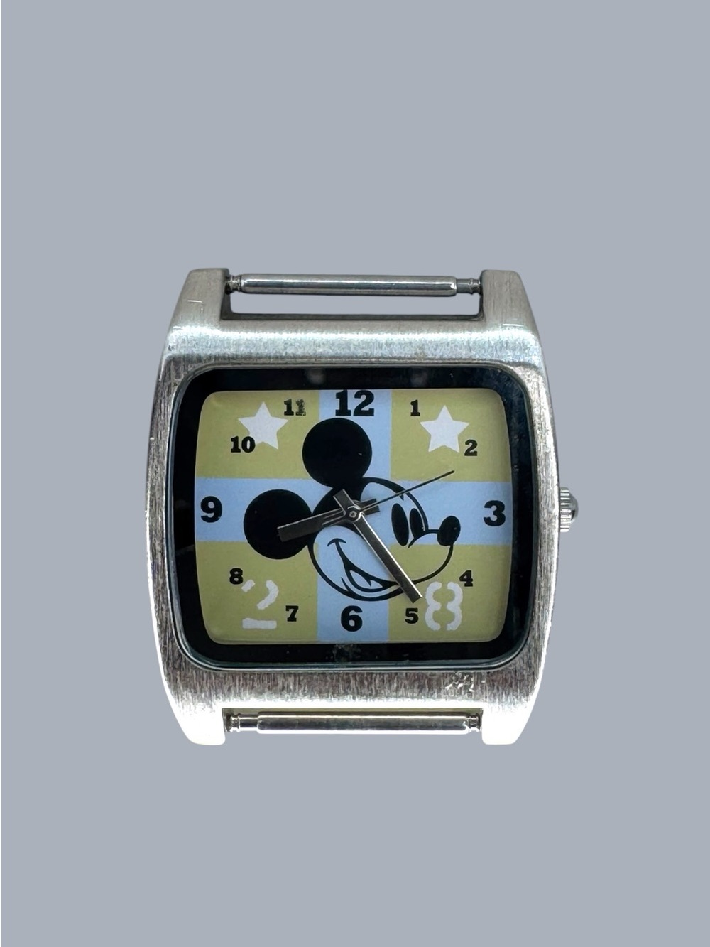 Vintage Disney Store Mickey Mouse Square Watch Japan Movement Stainless Steel No